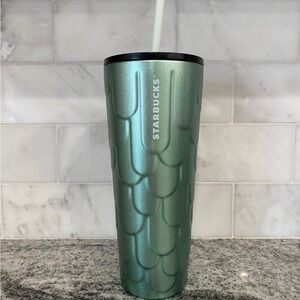 NWOT Starbucks Green Mermaid Scales Stainless Steel Tumbler